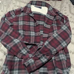 Abercrombie Burgundy Flannel
